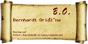 Bernhardt Oriána névjegykártya